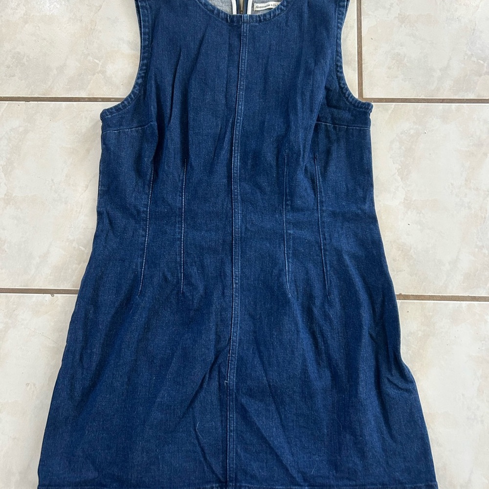 Abercrombie & Fitch Dark Blue Denim Midi Dress